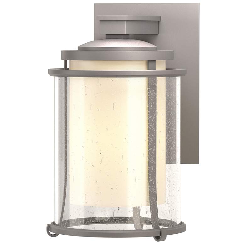 Image 1 Meridian Outdoor Sconce - Steel Finish - Opal and Seeded Glass