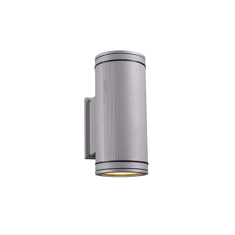 Image 3 Meridian Up-Down Architectural Silver Outdoor Wall Light