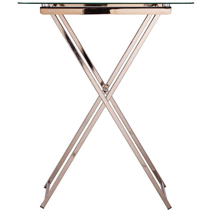 Meridino 24 Wide Champagne Cross-Leg Folding Tray Table - #69E90