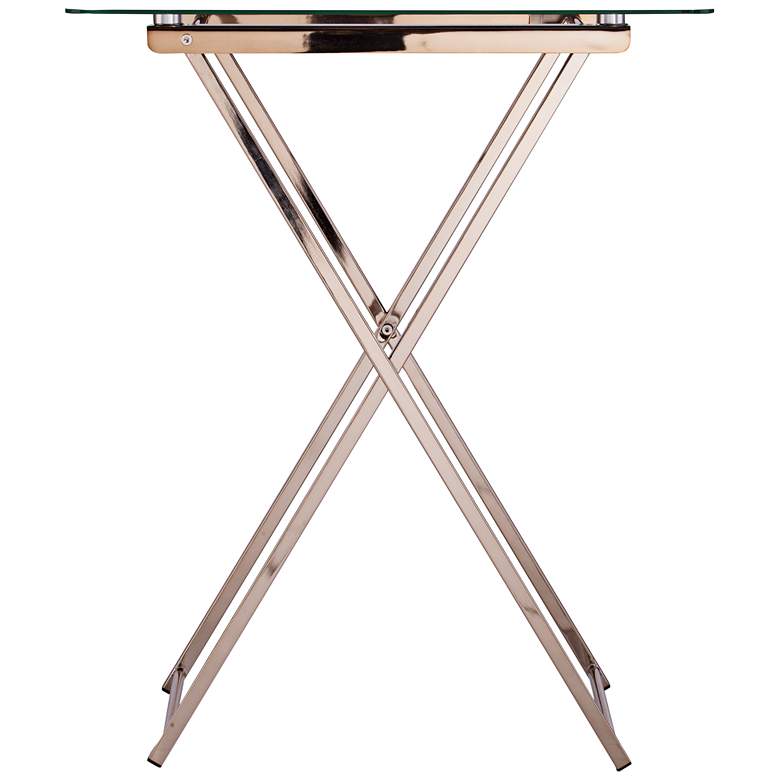 Image 2 Meridino 24" Wide Champagne Cross-Leg Folding Tray Table