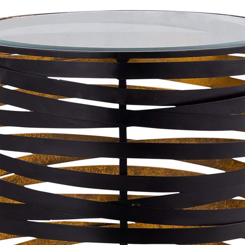 Image 2 Merigold 16" Wide Black and Gold Iron Accent Table more views