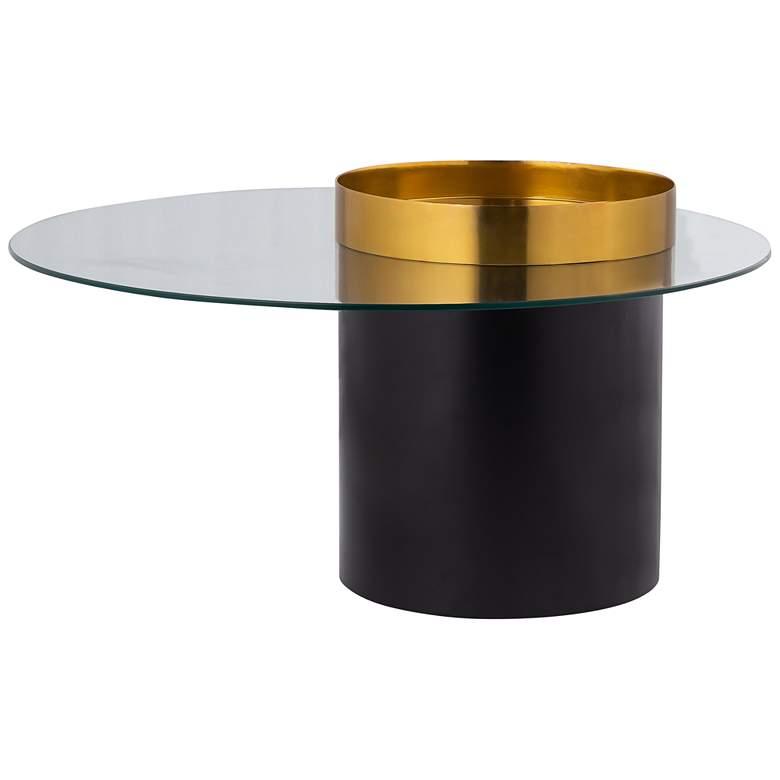 Image 1 Merigold 36 inch Wide Black and Gold Metal Cocktail Table