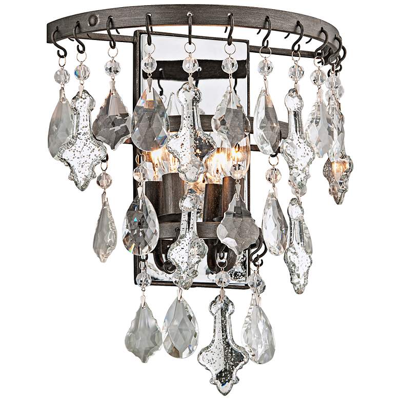 Image 1 Meritage 14 3/4" High 2-Light Mercury Crystal Wall Sconce
