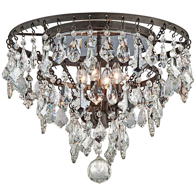 Image 1 Meritage 20" Wide 4-Light Mercury Crystal Ceiling Light