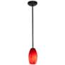 Thumbnail2 of Merlot 3.5" Wide Oil Rubbed Bronze Stem Hung LED Pendant w/ Red Sky Sh more views