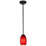 Thumbnail3 of Merlot 3.5" Wide Oil Rubbed Bronze Stem Hung LED Pendant w/ Red Sky Sh more views