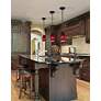 6_Merlot 3.5" Wide Oil Rubbed Bronze Stem Hung LED Pendant w/ Red Sky Sh more views