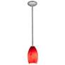 1_Merlot 3 1/2" Wide Brushed Steel LED Mini Pendant