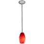 2_Merlot 3 1/2" Wide Brushed Steel LED Mini Pendant more views