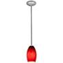 3_Merlot 3 1/2" Wide Brushed Steel LED Mini Pendant more views