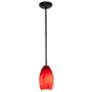 1_Merlot 3 1/2" Wide Red Sky Art Glass Mini Pendant