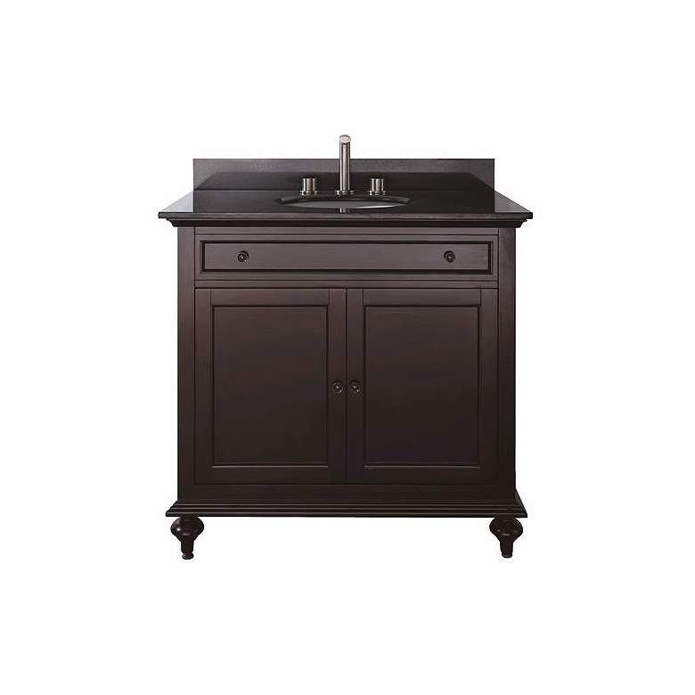 Image 1 Merlot Espresso 37" Wide Granite Top Sink Vanity