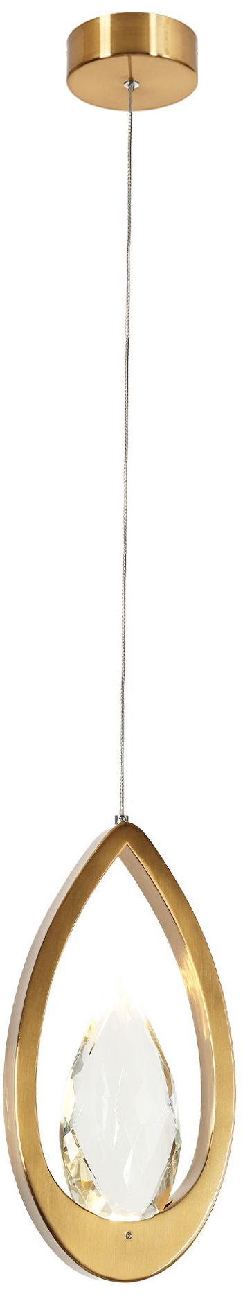 Image 2 Mermdars 1-Light Gold LED Crystal Pendant Light