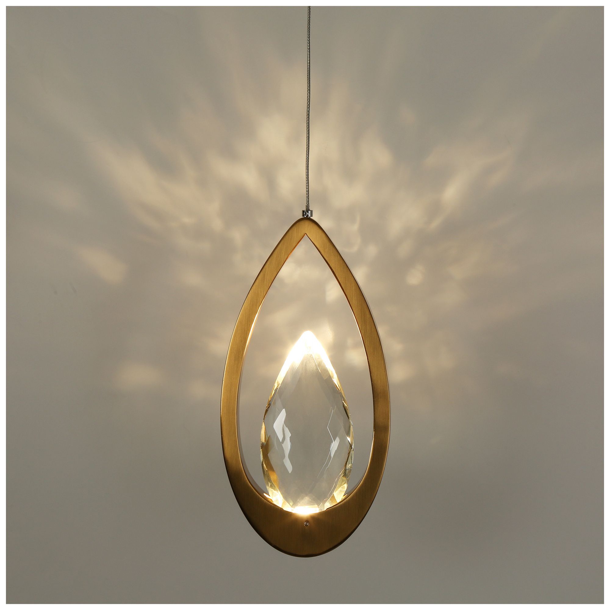 Image 4 Mermdars 1-Light Gold LED Crystal Pendant Light more views