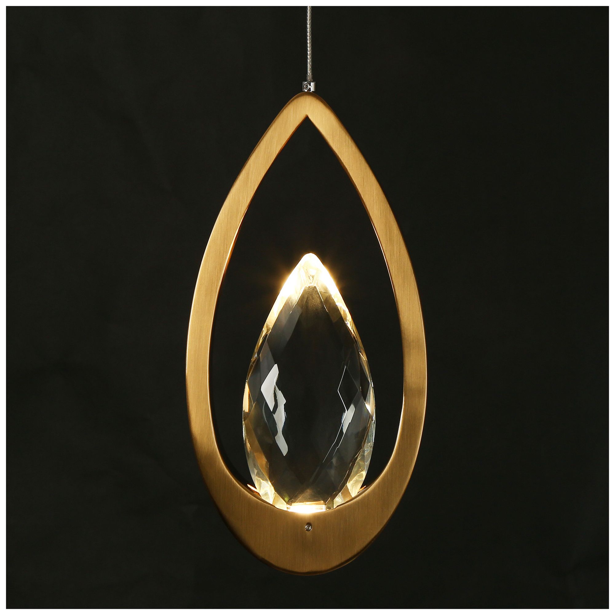 Image 5 Mermdars 1-Light Gold LED Crystal Pendant Light more views