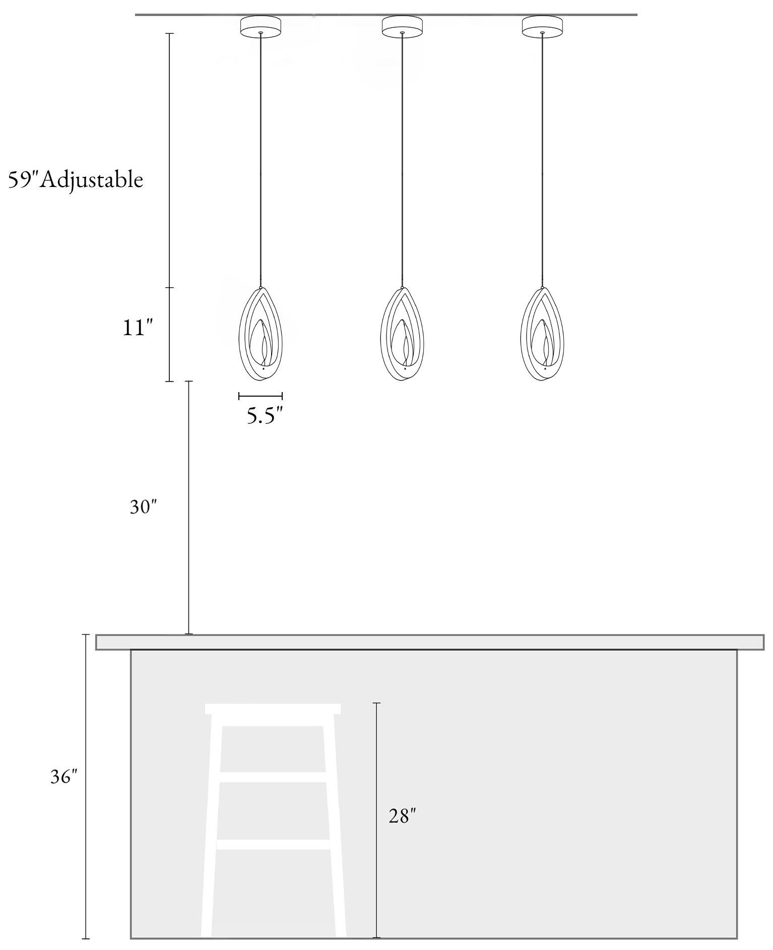 Mermdars 1-Light Gold LED Crystal Pendant Light