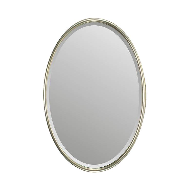 Image 1 Merona Brushed Silver 36 inch x 24 inch Oval Wall Mirror