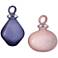 Merri Pink and Violet Glass Stopper Vase Set of 2