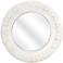 Merril Antique White Carved 39 1/2" Round Mirror