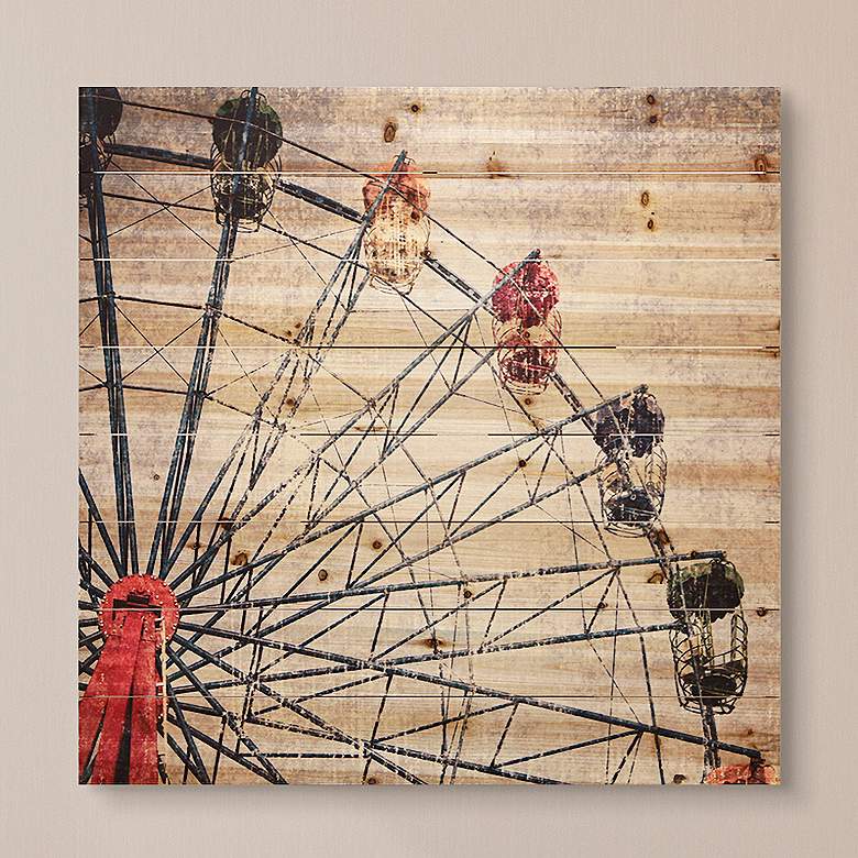 Image 1 Merriment 2 32" Wide Giclee Print Solid Wood Wall Art