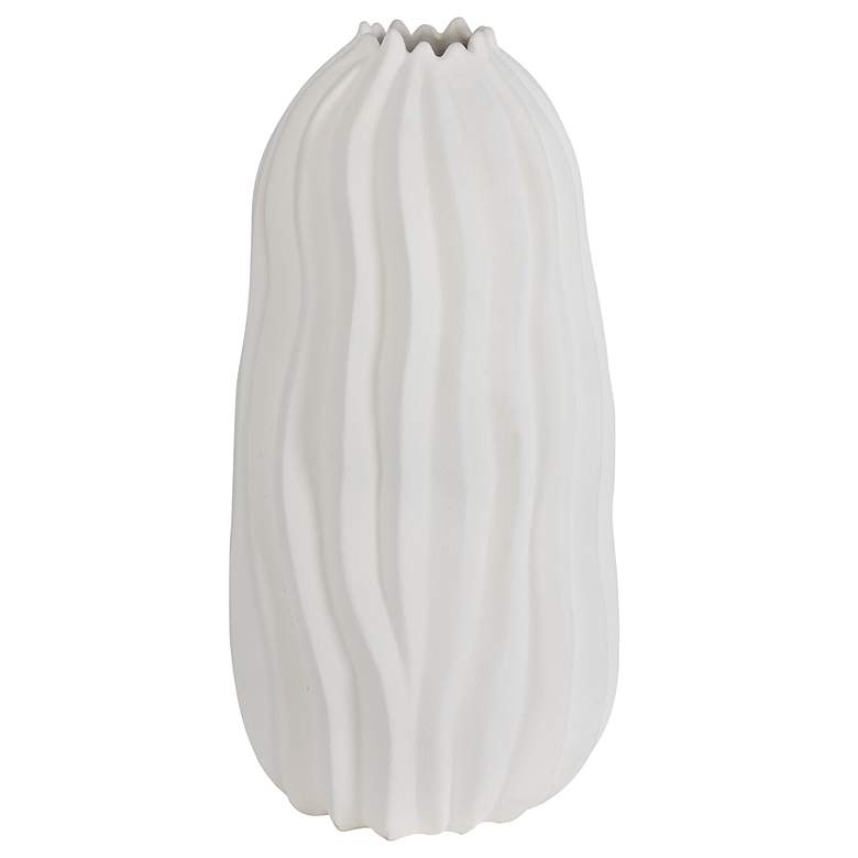 Image 2 Merritt 26" High White Earthenware Vase