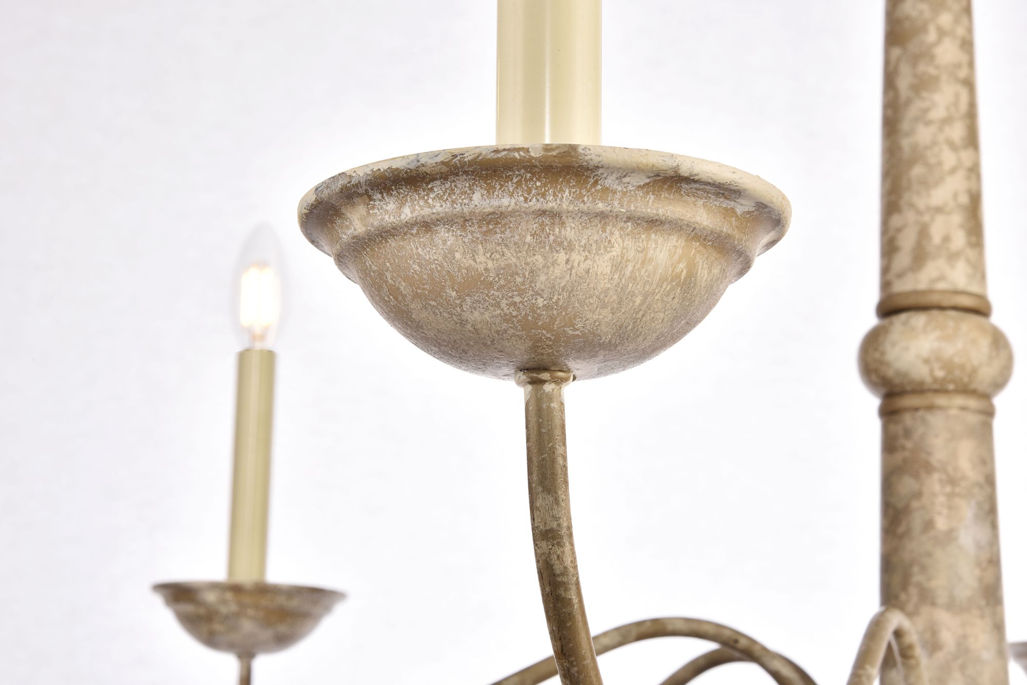 Merritt 39 3/4" Wide Weathered Dove 6-Light Chandelier in scene