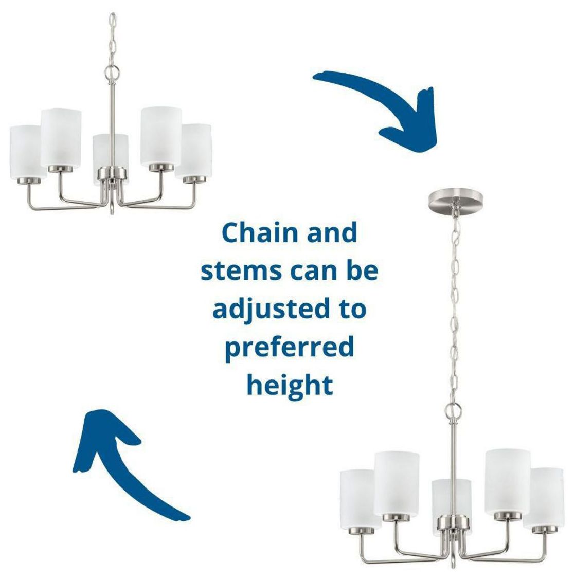 Merry Collection Five-Light Etched Glass Chandelier Light