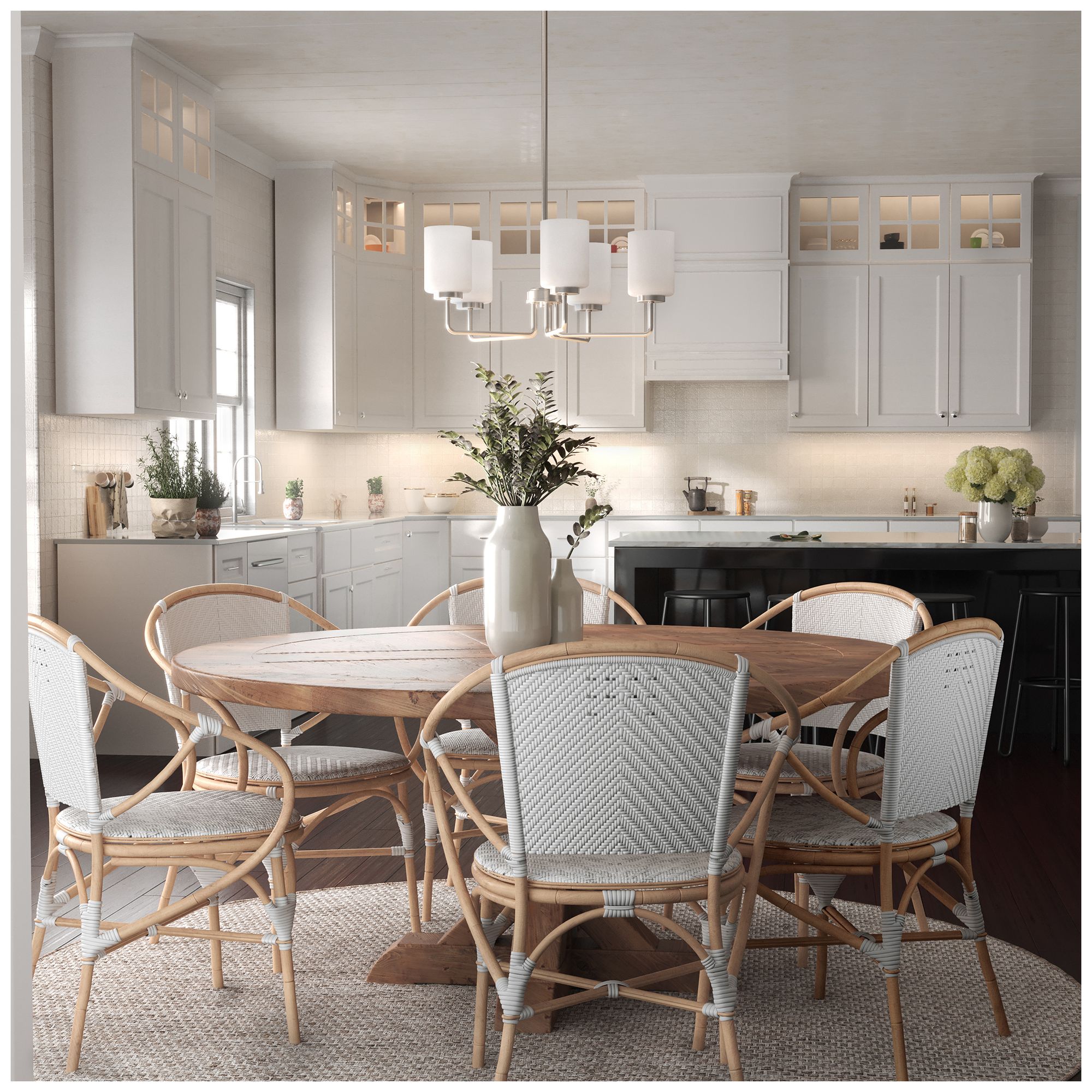 Merry Collection Five-Light Etched Glass Chandelier Light