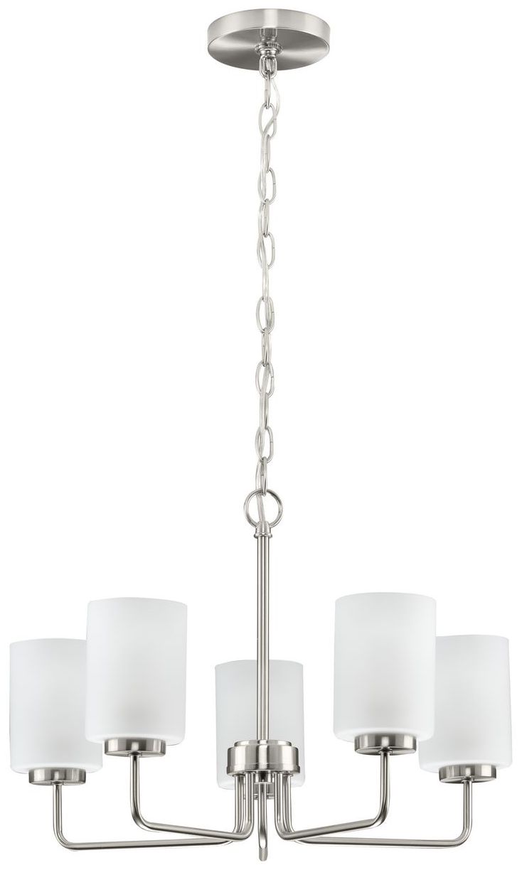 Image 3 Merry Collection Five-Light Etched Glass Chandelier Light more views