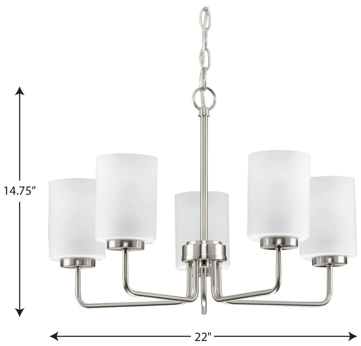 Image 4 Merry Collection Five-Light Etched Glass Chandelier Light more views