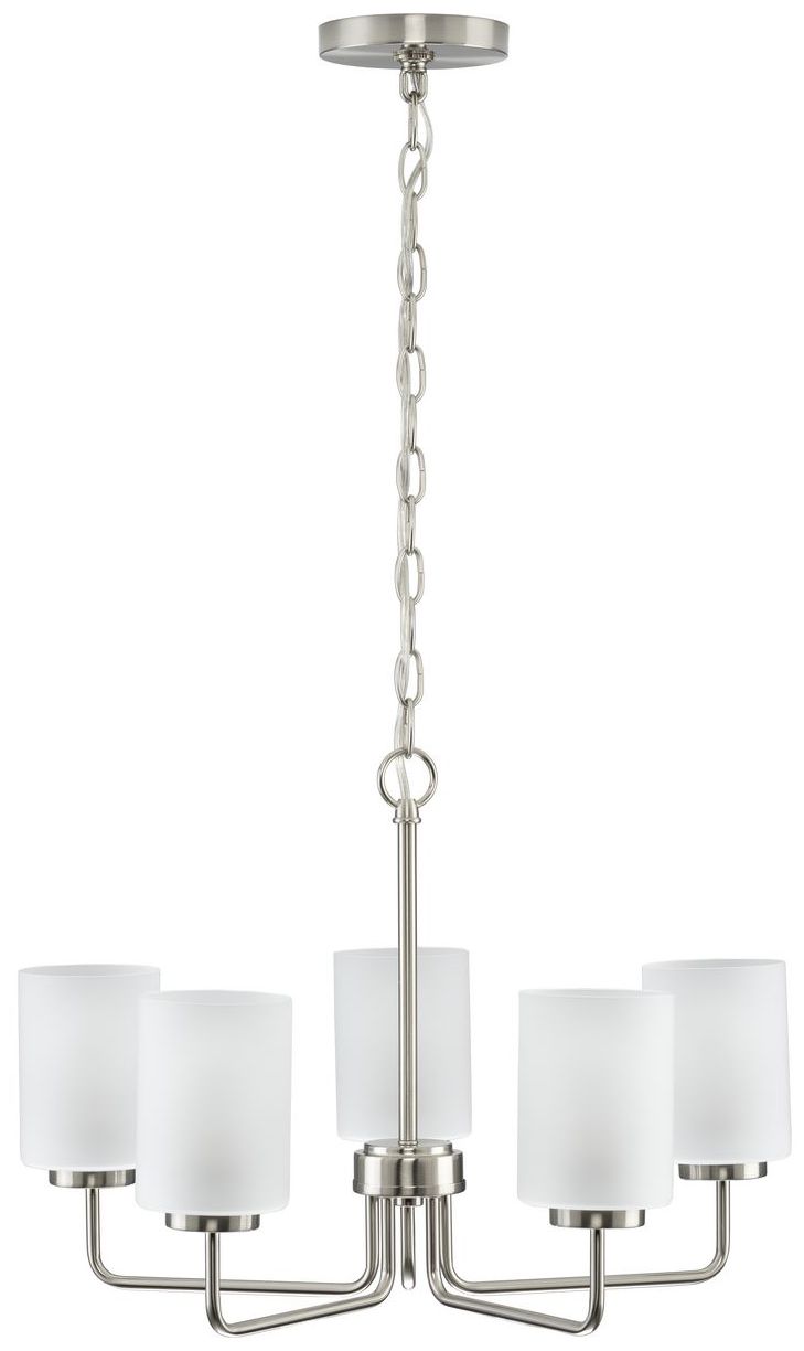 Image 5 Merry Collection Five-Light Etched Glass Chandelier Light more views