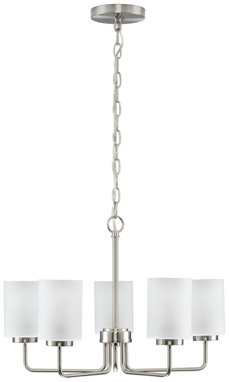 Image 6 Merry Collection Five-Light Etched Glass Chandelier Light more views