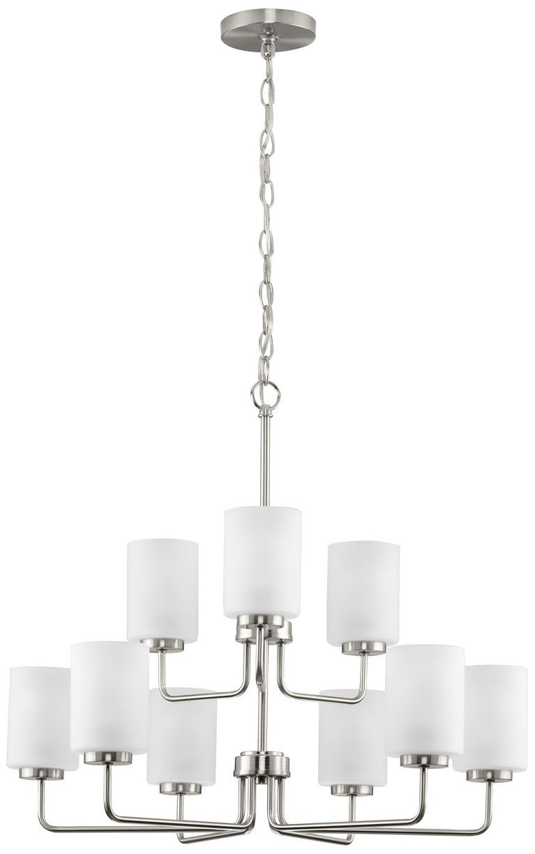 Image 2 Merry Collection Nine-Light Etched Glass Chandelier Light more views