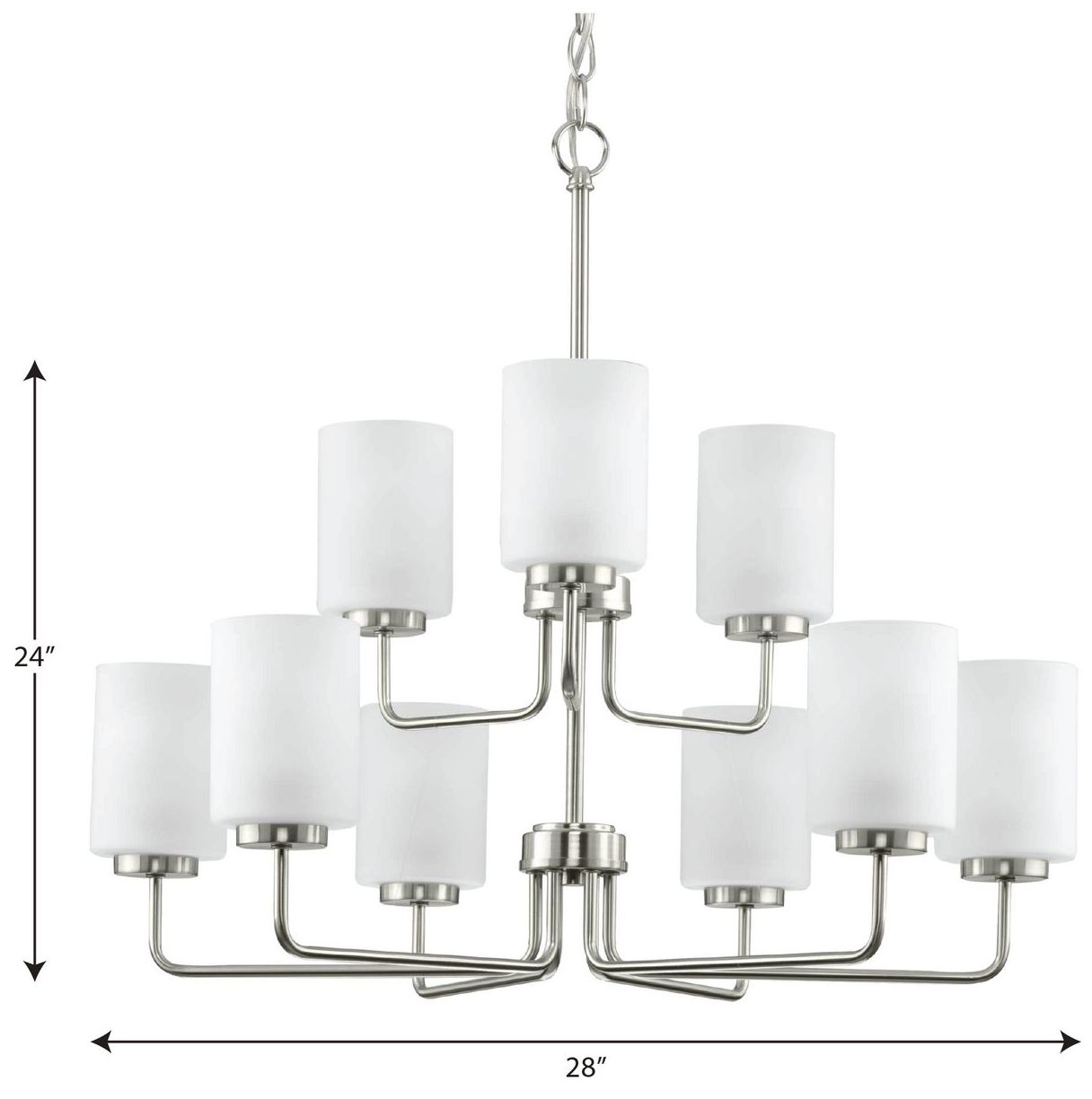 Image 4 Merry Collection Nine-Light Etched Glass Chandelier Light more views