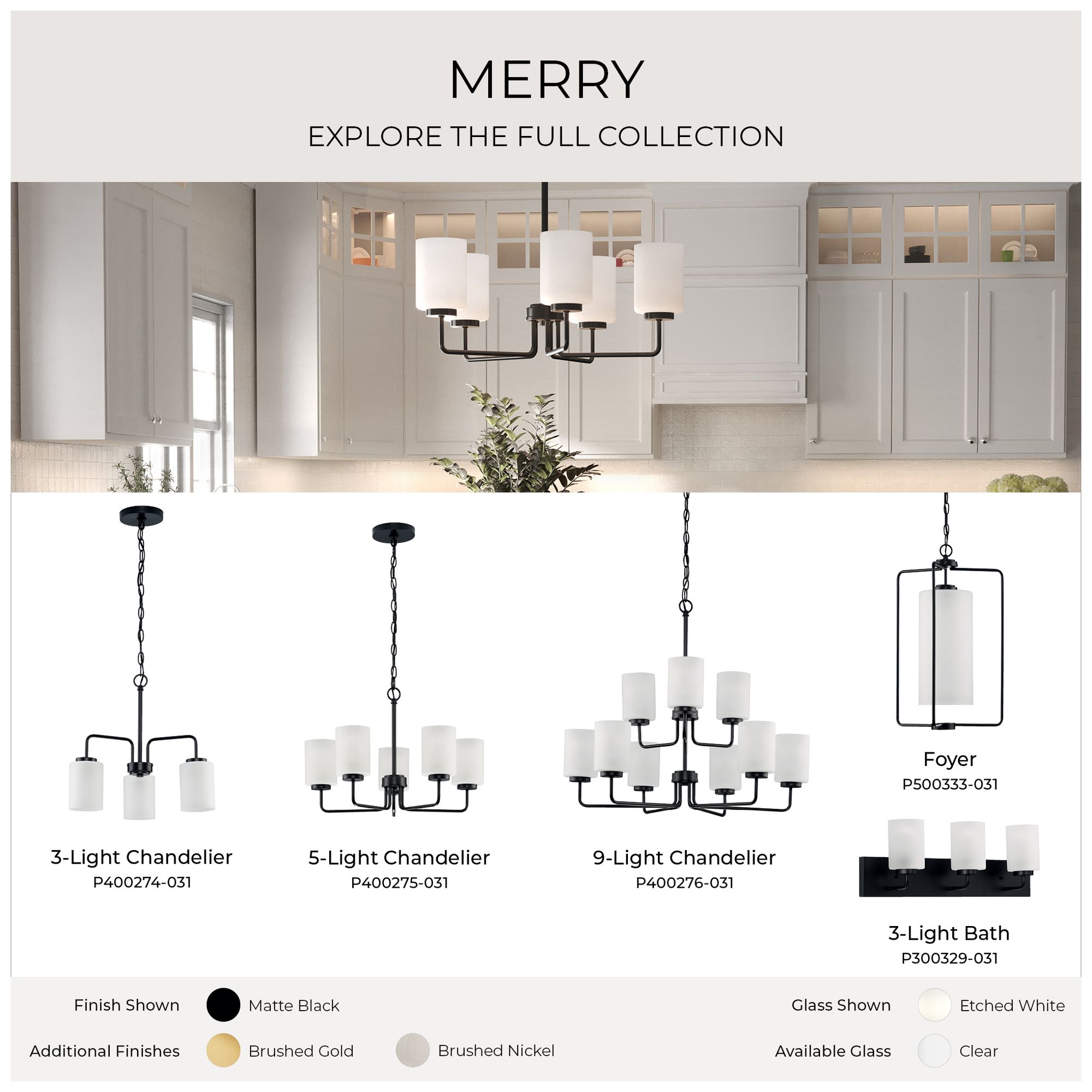 Image 7 Merry Collection One-Light Etched Glass Foyer Pendant Light more views