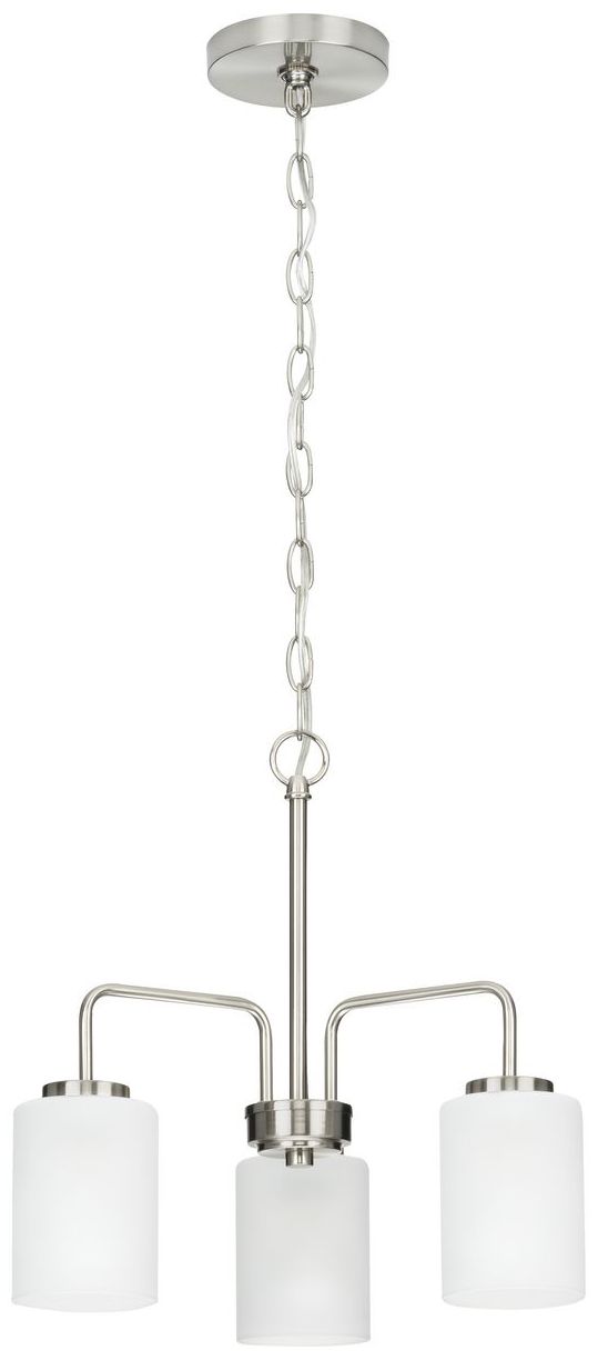Image 3 Merry Collection Three-Light Etched Glass Chandelier Light more views