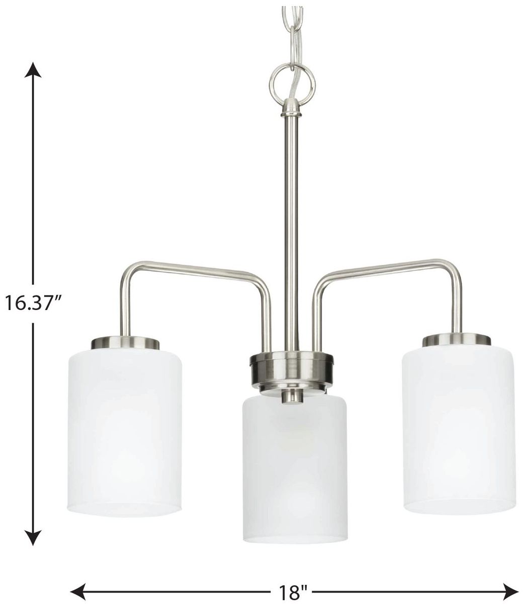 Image 4 Merry Collection Three-Light Etched Glass Chandelier Light more views