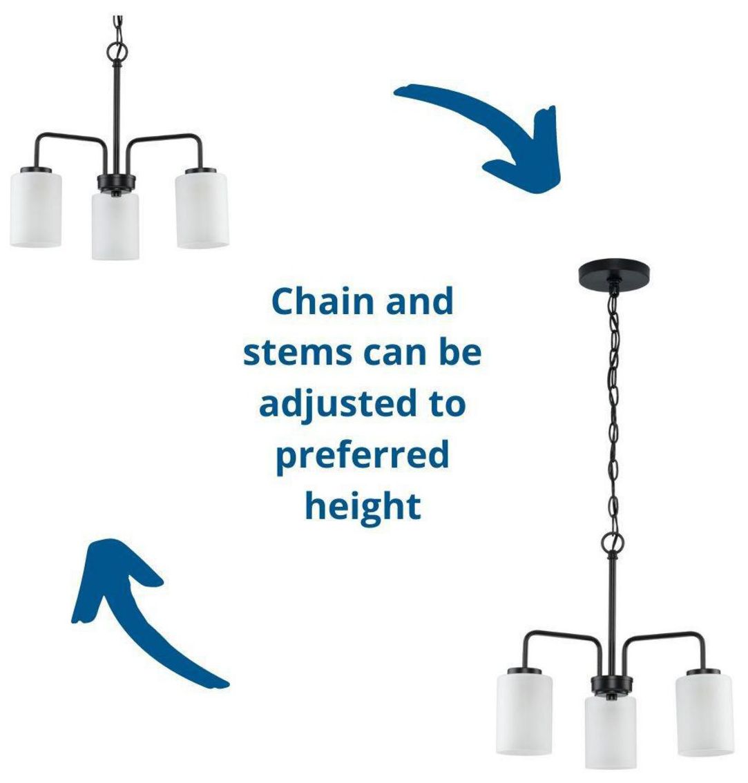 Merry Collection Three-Light Etched Glass Chandelier Light