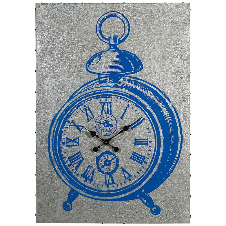 Image 1 Merten 28 inch x 40 inch Galvanized Wall Clock