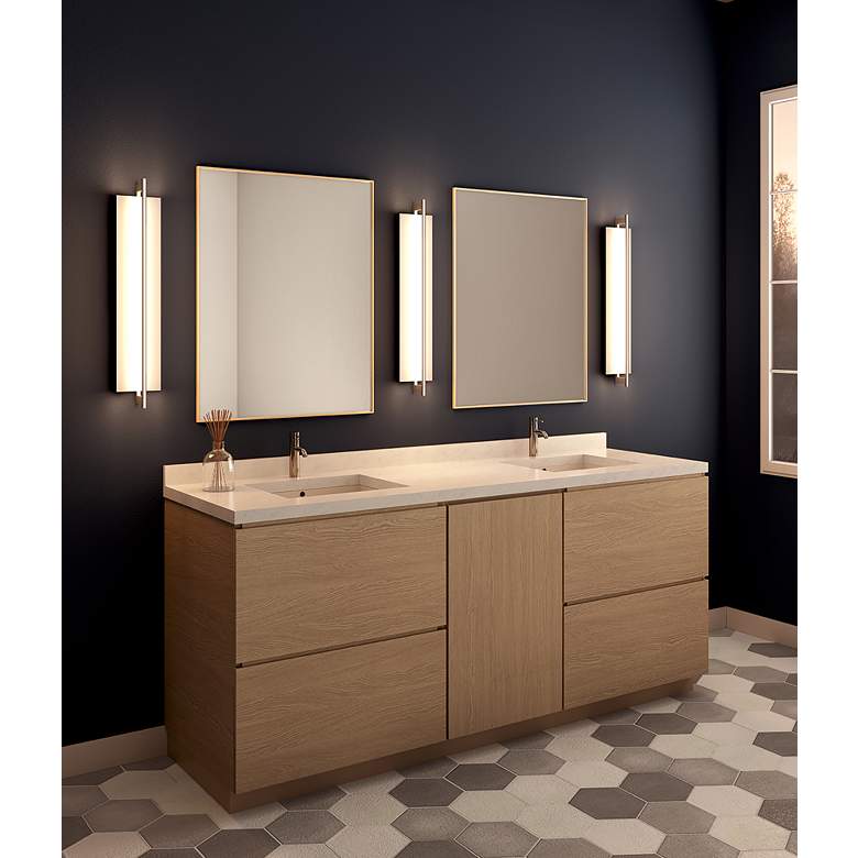 Image 3 Merus 21.3" White Washed Oak 2700K LED Sconce - 120V more views
