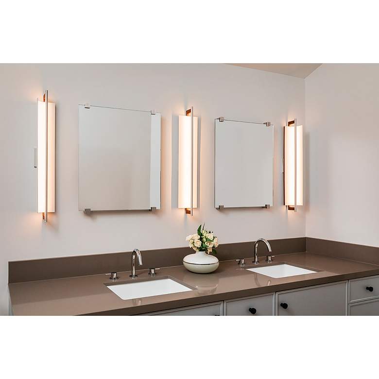 Image 4 Merus 21.3" White Washed Oak 2700K LED Sconce - 120V more views
