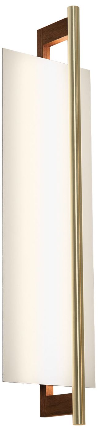 Merus 22"H Brass &amp; Walnut 4000K Bright White 120V Sconce Made to O