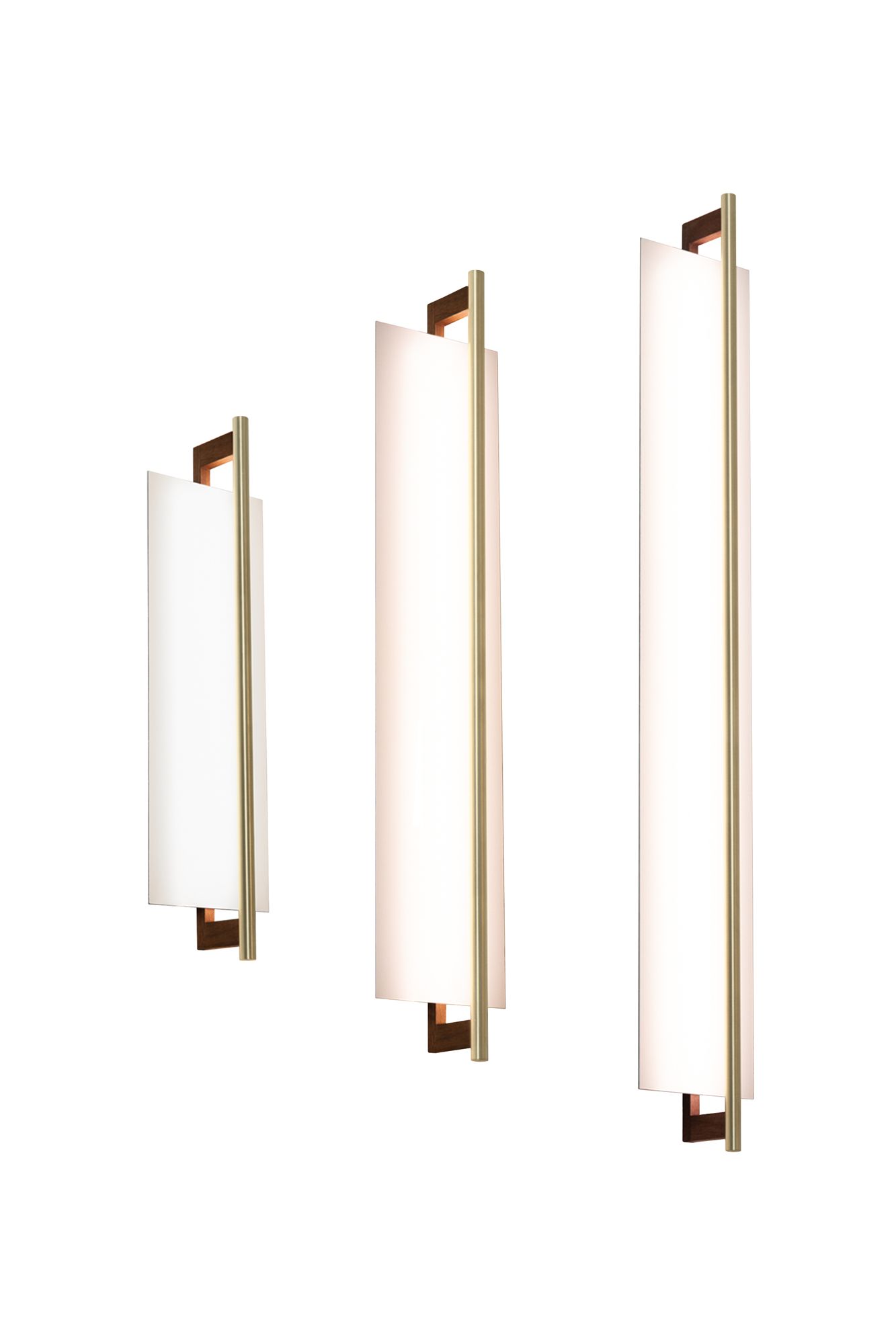 Image 2 Merus 22"H Brass & Walnut 4000K Bright White 120V Sconce Made to O more views