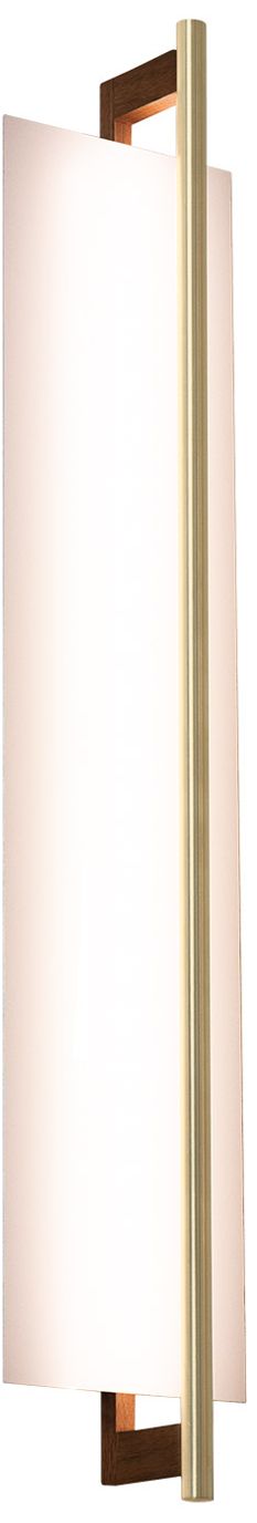 Merus 31"H Brass &amp; Walnut 2700K Warm White 277V Sconce Made to Ord