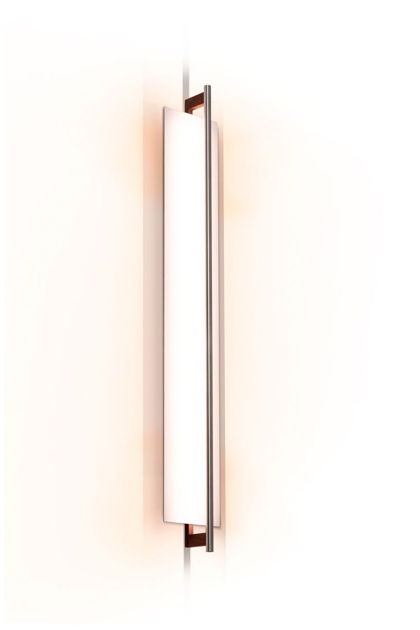 Merus 39.3" Dark Stained Walnut 3500K LED Sconce - 277V