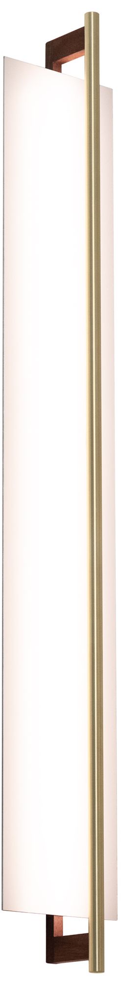 Merus 40"H Brass &amp; Walnut 3000K Soft White 277V Sconce Made to Ord