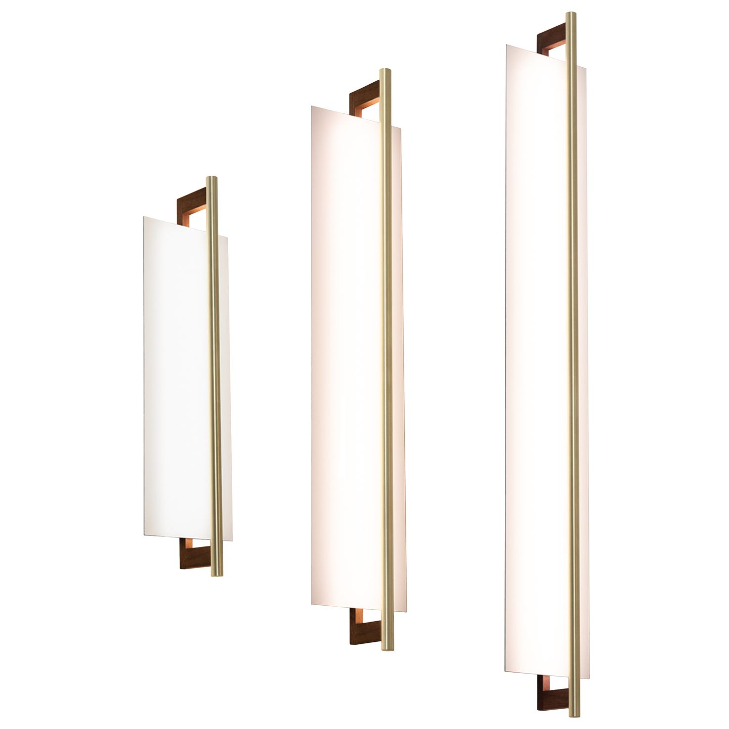 Image 2 Merus 40"H Brass & Walnut 4000K Bright White 277V Sconce Made to O more views