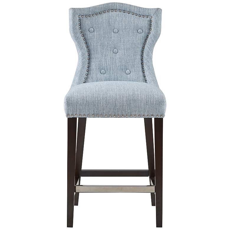 Image 7 Mervin 26 inch Light Blue Fabric Tufted Counter Stool more views