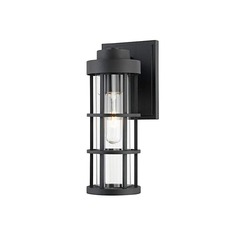 Image 1 Mesa 11 1/2" High Textured Black Outdoor Wall Light