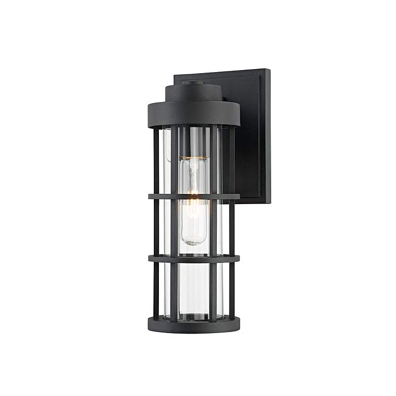 Image 2 Mesa 11 1/2" High Textured Black Outdoor Wall Light more views